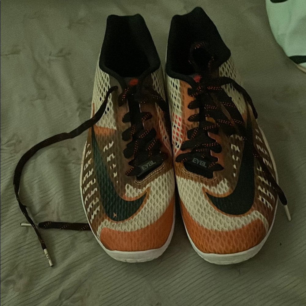 Nike Orange and Black Mesh Sneakers